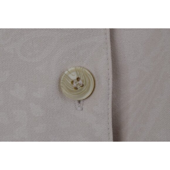 Vintage 90s Beige Floral Shirt Long Sleeves - Picture 6 of 10